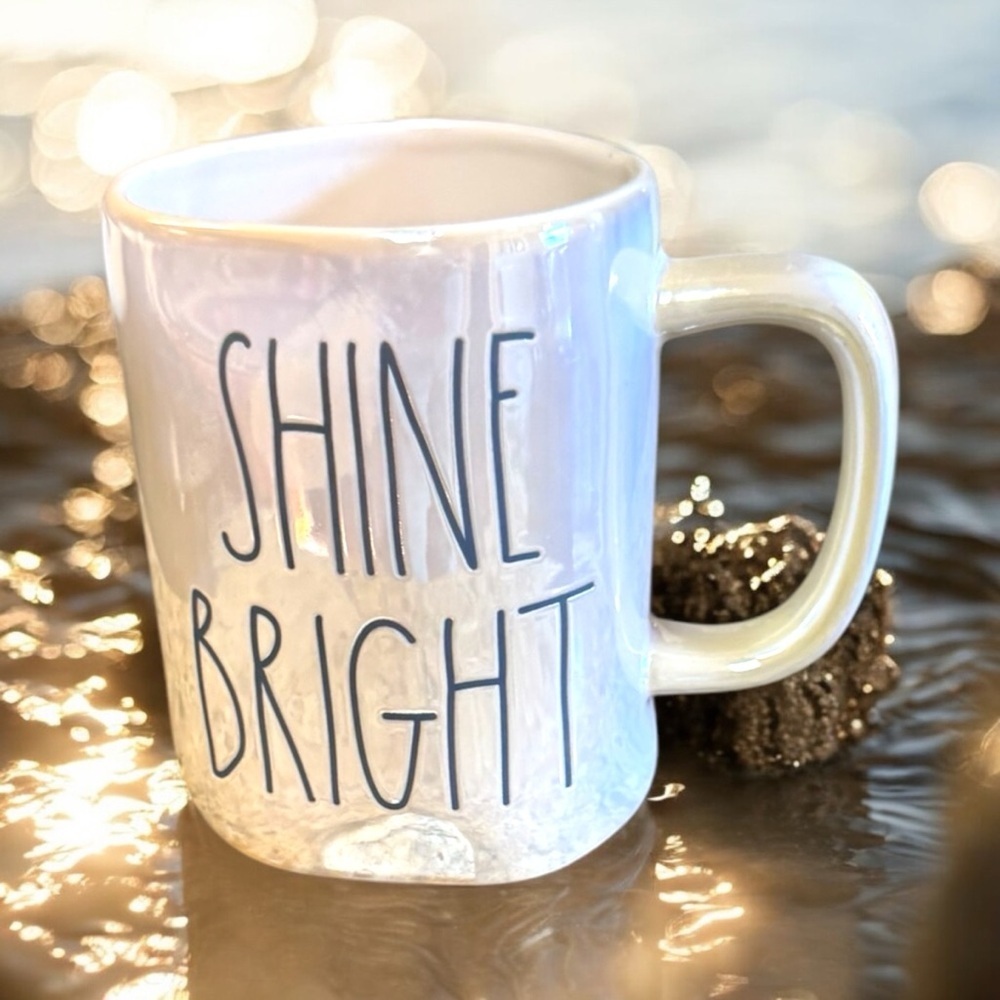Graduation Present Idea RAE DUNN “SHINE BRIGHT” MUG Shimmering Iridescent Finish - Picture 13 of 17
